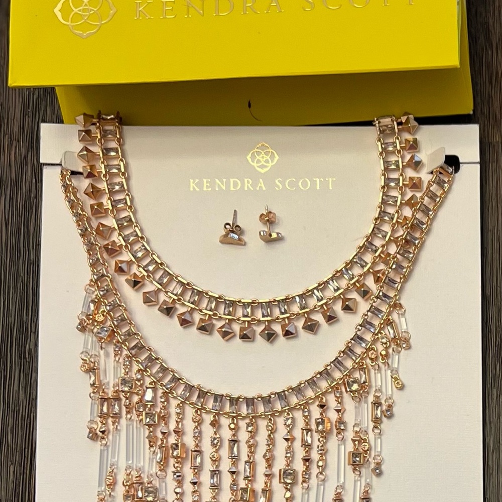 BUNDLE Kendra Scott Oscar rose gold choker necklace